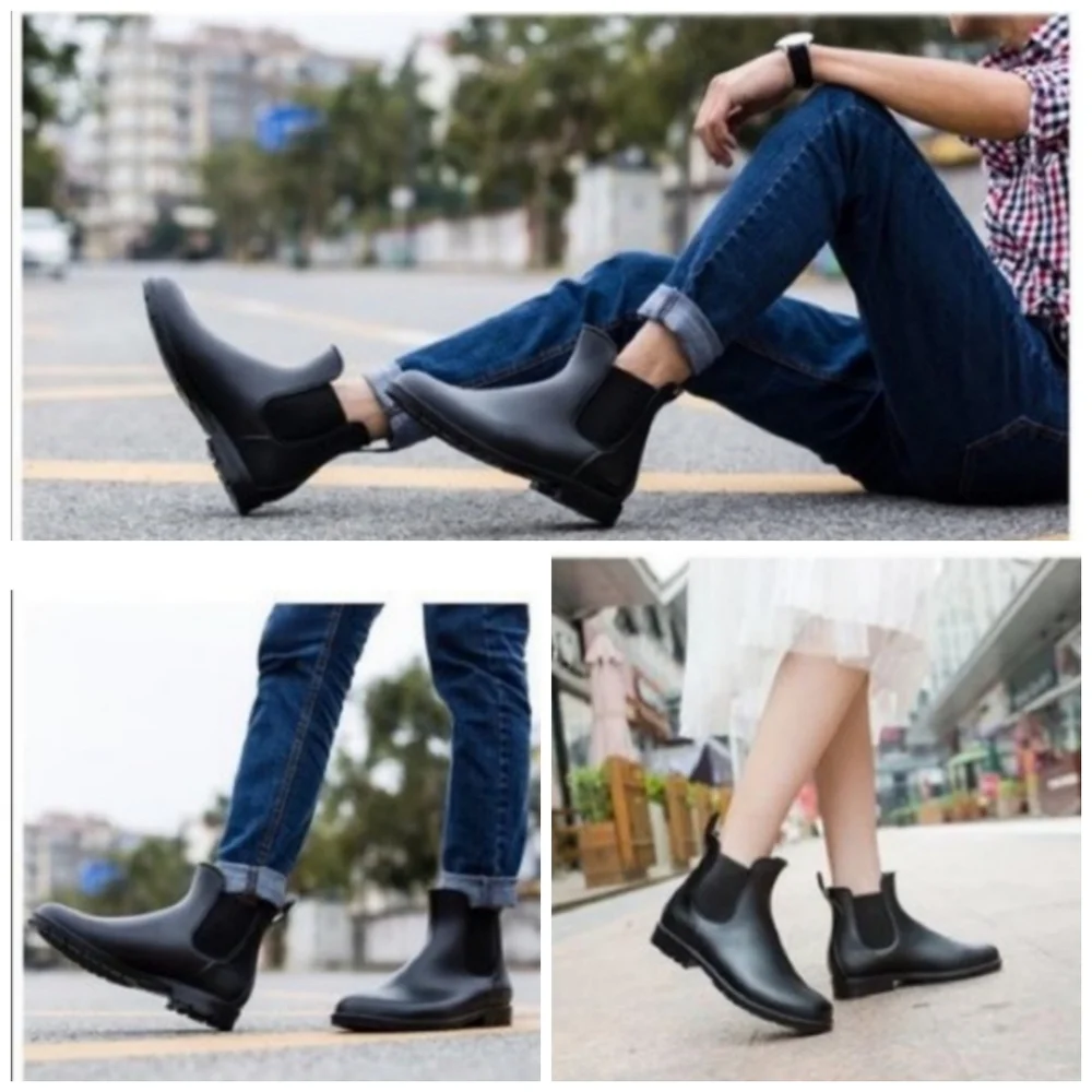 Madewell Black Chelsea Rain Ankle Boots